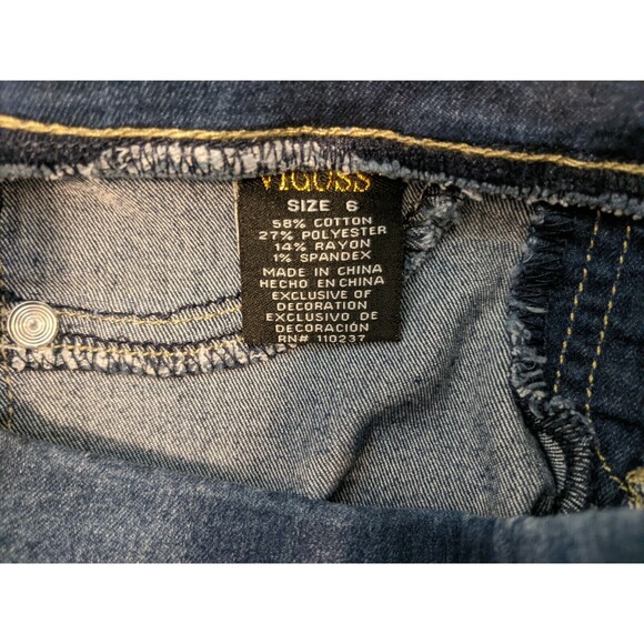 Vigoss Pull-on Jagger Skinny Jegging Jeans  Girls Size 6  Sequin Owl Knees - Picture 6 of 7